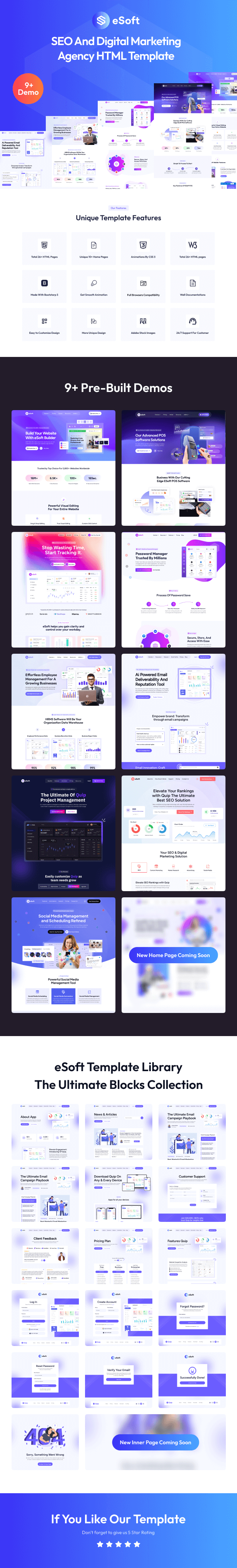 eSoft - SaaS Startup & Software Landing Page HTML5 Template